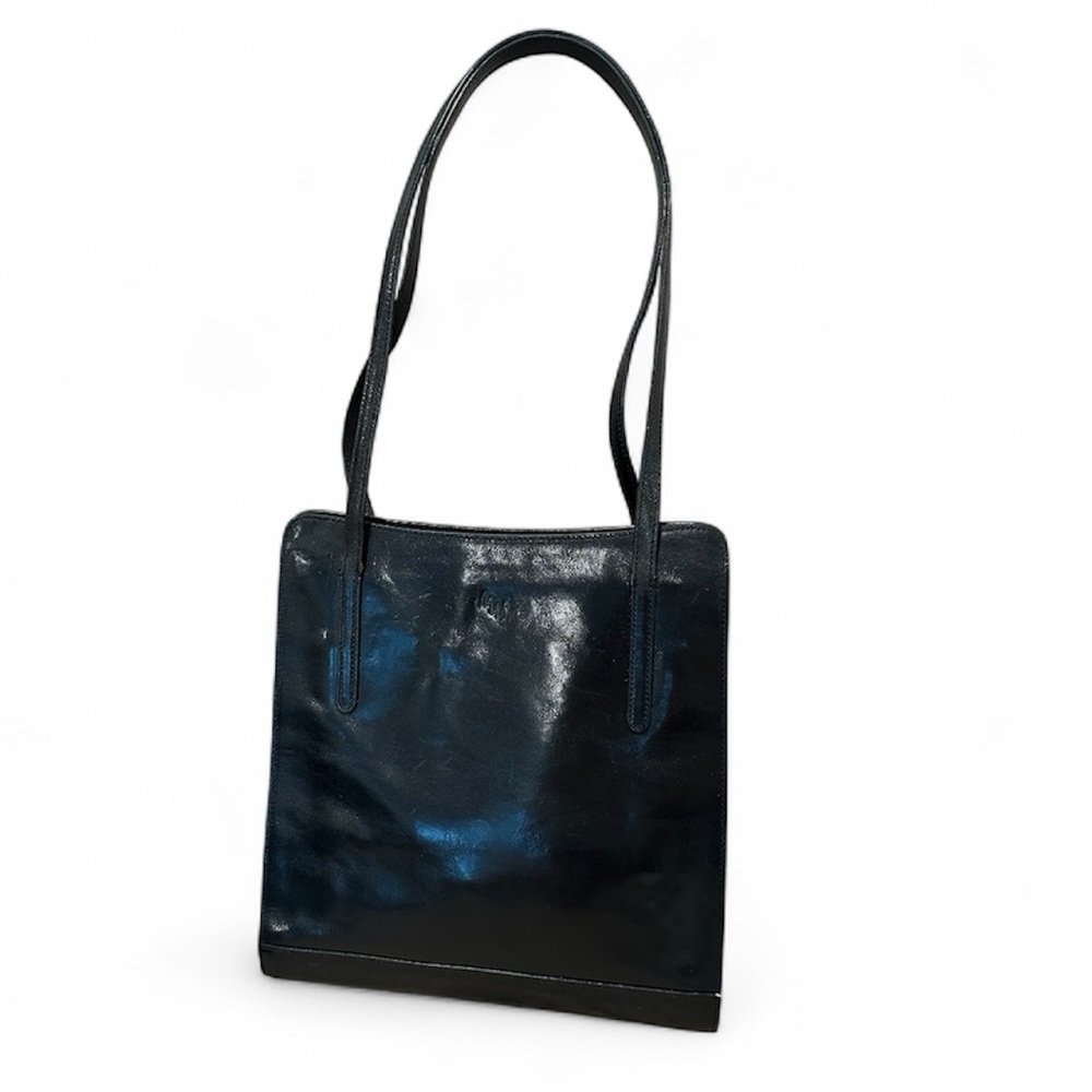 Monsac Original- Elegant Black Leather Tote Bag - Picture 5 of 13